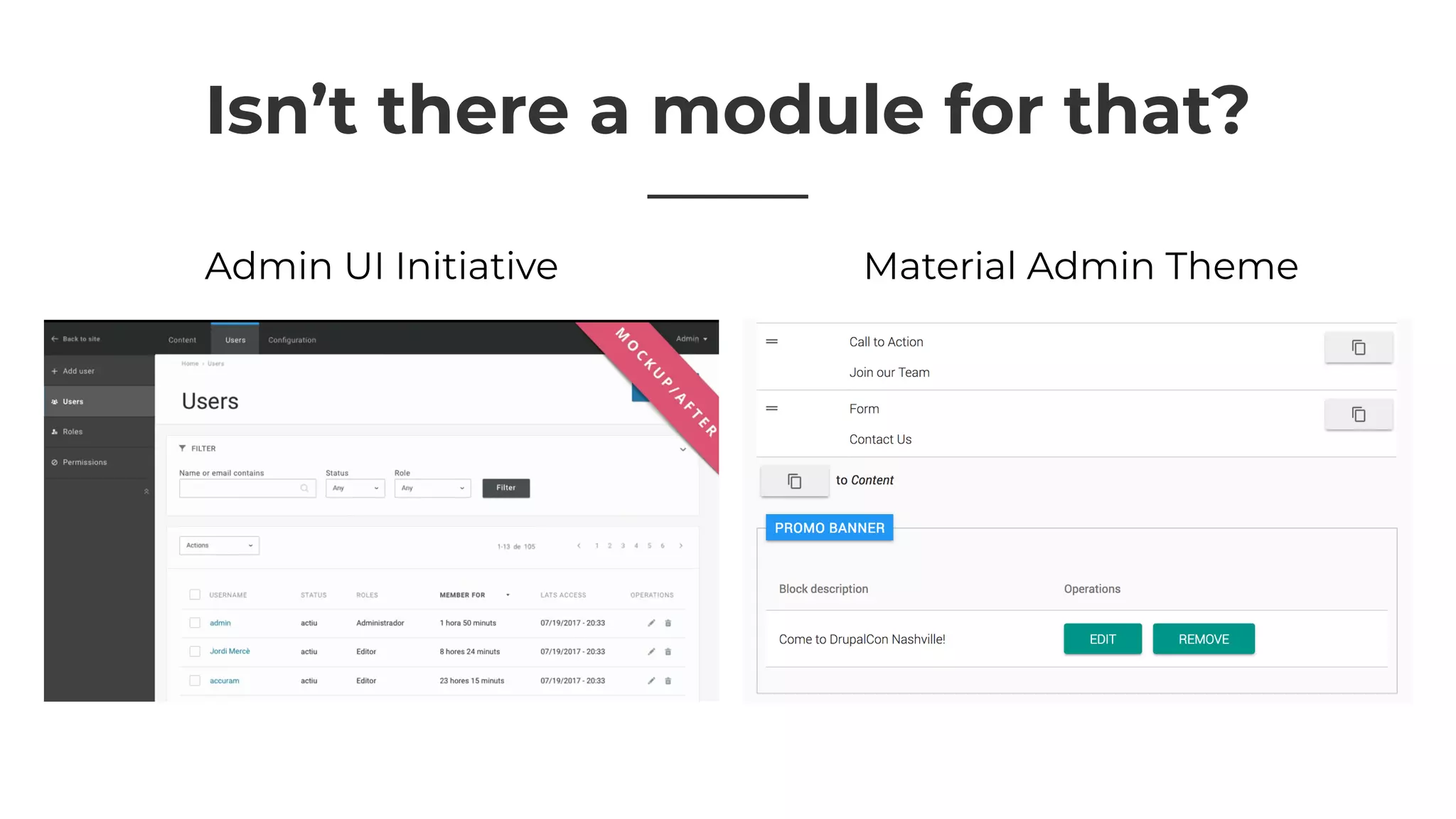 Isn’t there a module for that?
Admin UI Initiative Material Admin Theme
 