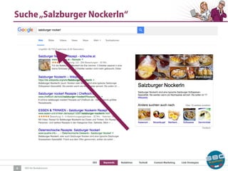 SEO Keywords Redaktion Technik Content Marketing Link-Strategien
SEO für Redaktionen
Suche„Salzburger Nockerln“
6
 