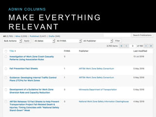 M A K E E V E R Y T H I N G
R E L E V A N T
A D M I N C O L U M N S
 