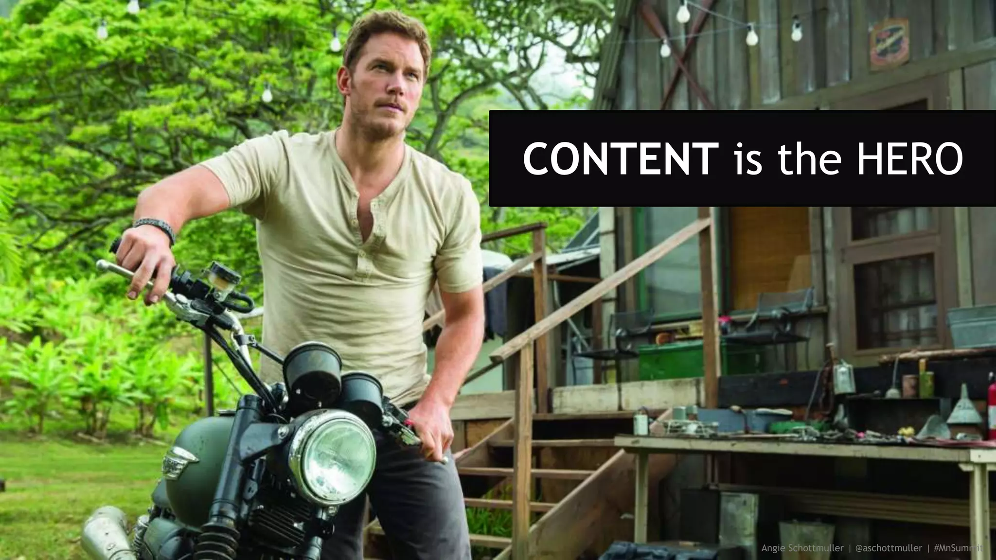 Angie Schottmuller | @aschottmuller | #MnSummit
CONTENT is the HERO
 