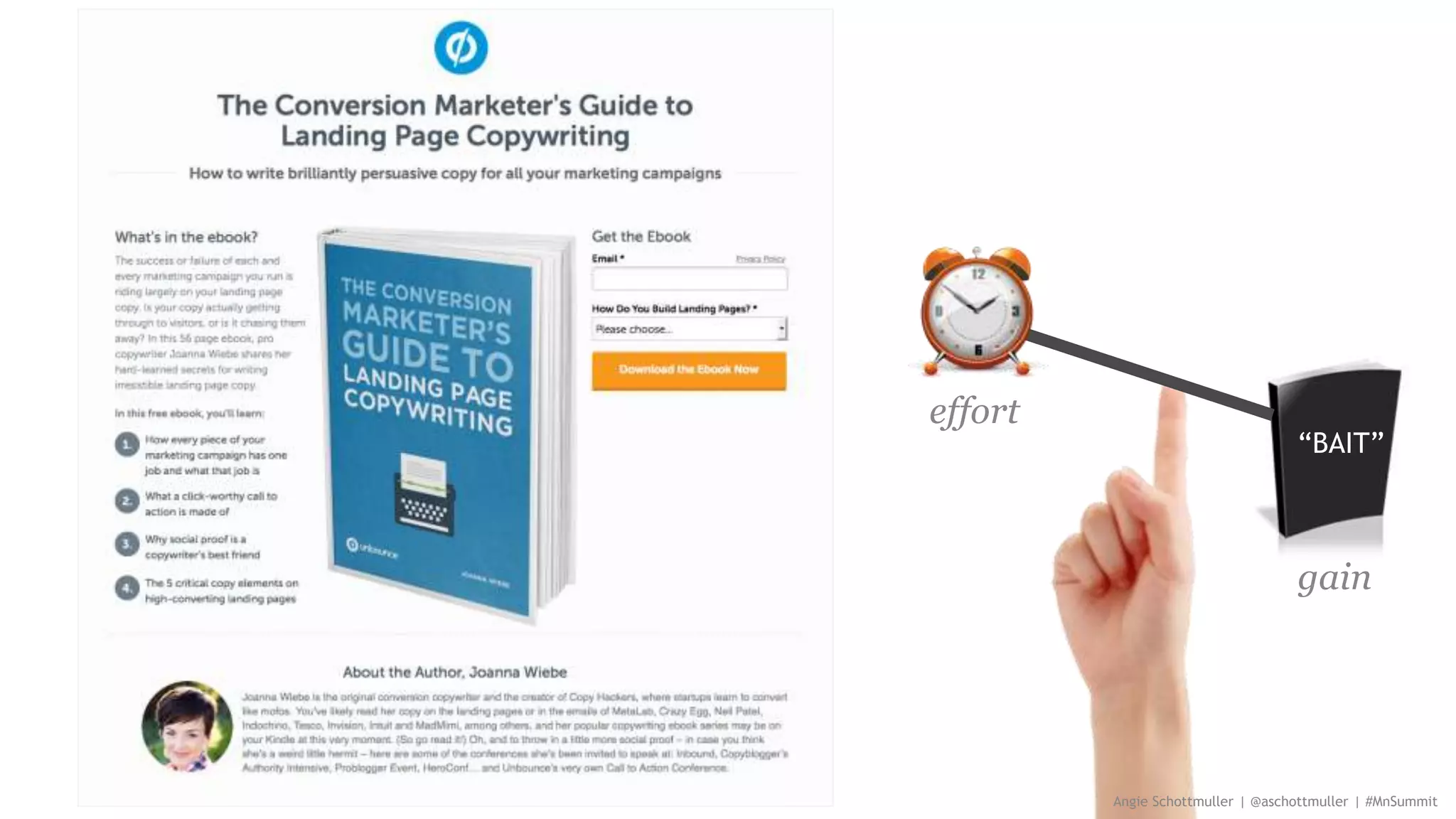 Angie Schottmuller | @aschottmuller | #MnSummit
“BAIT”
gain
effort
 