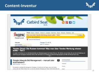 15
Content-­‐Inventur	
  
 