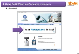 4. Using DotNetNuke most frequent containers 4.1. Text/Html 