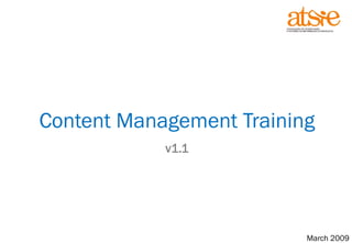 Content Management Training February 2008 