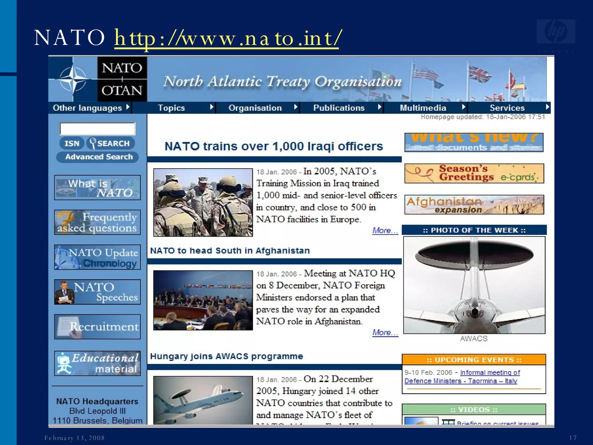 NATO  http://www.nato.int/ June 1, 2009 