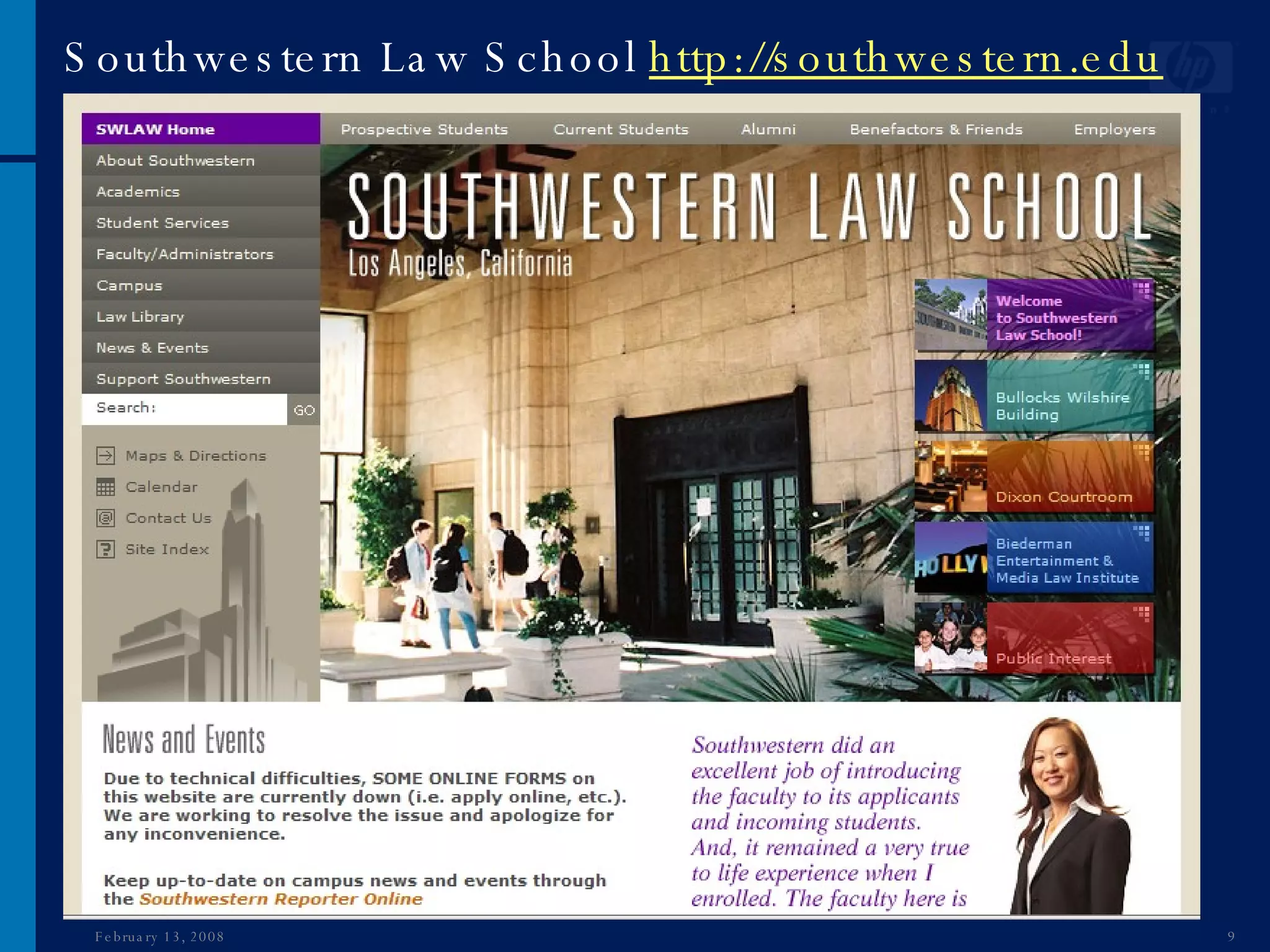 Southwestern Law School  http://southwestern.edu June 1, 2009 