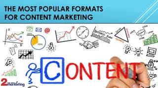 THE MOST POPULAR FORMATS
FOR CONTENT MARKETING
 