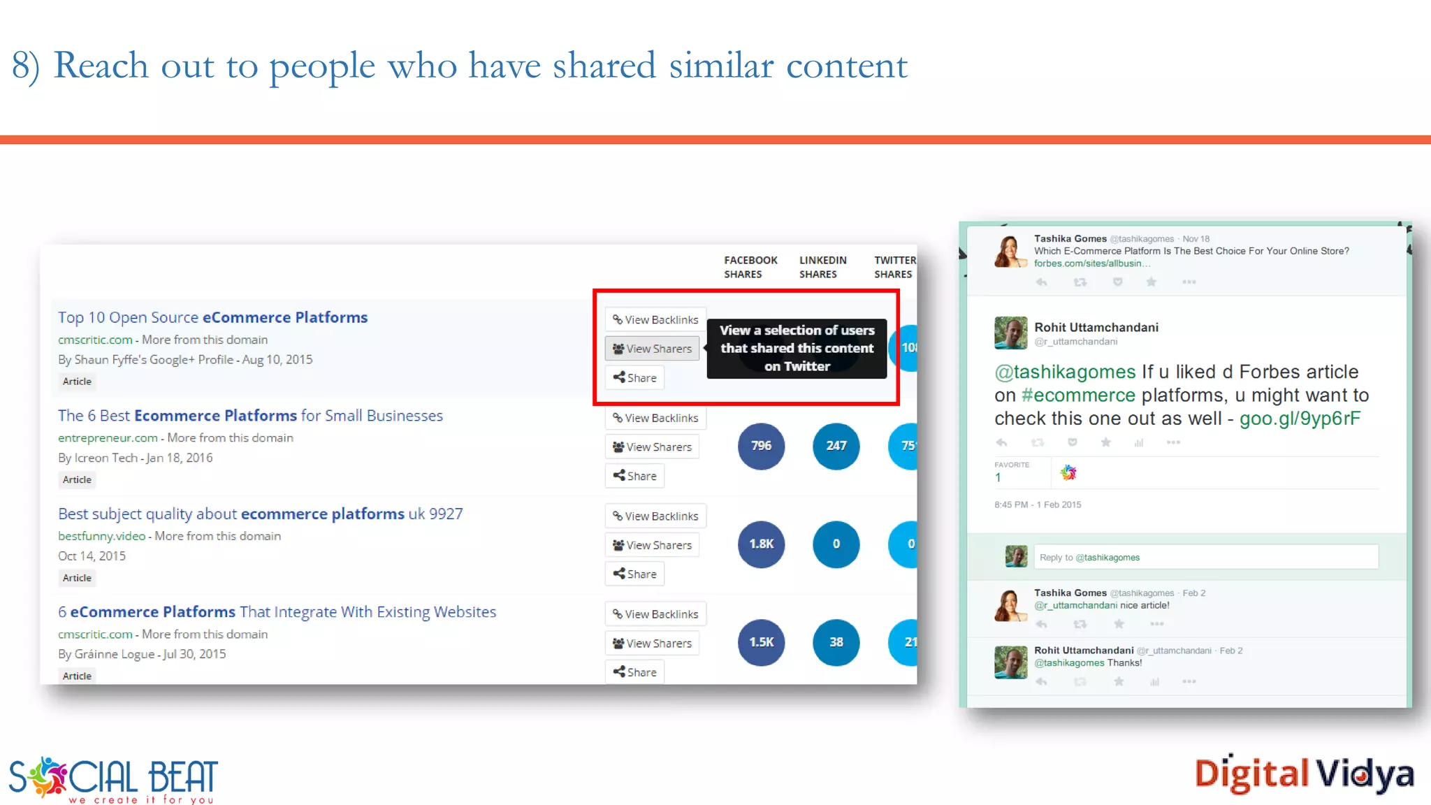 8) Reach out to people who have shared similar content
 