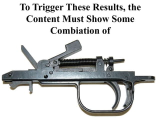 To Trigger These Results,




the Content Must Show Some
      Combination of
 