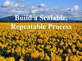 Build a Scalable,
Repeatable Process
 