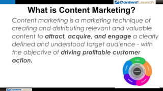 What is Content Marketing? 
Content marketing is a marketing technique of 
creating and distributing relevant and valuable...