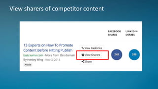 View sharers of competitor content
 