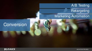 A/B Testing 
Retargeting 
Marketing Automation 
#CONTENTPROMO 
Conversion 
 
