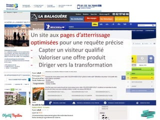 #ContentStrategyTlse
Un site aux pages d’atterrissage
optimisées pour une requête précise
- Capter un visiteur qualifié
- Valoriser une offre produit
- Diriger vers la transformation
 