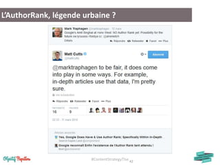 #ContentStrategyTlse 42
L’AuthorRank, légende urbaine ?
 