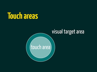 Touch areas
                     visual target area

        touch area
 