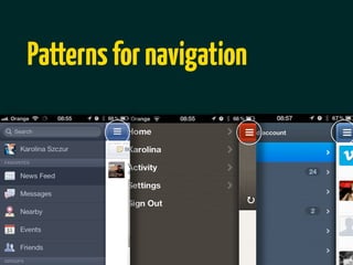 Patterns for navigation
 