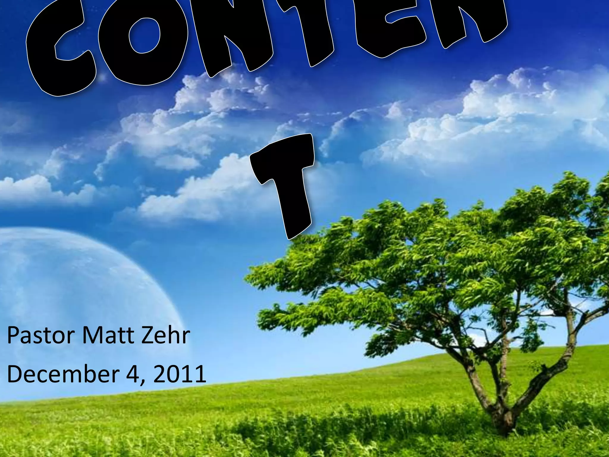 Pastor Matt Zehr
December 4, 2011
 