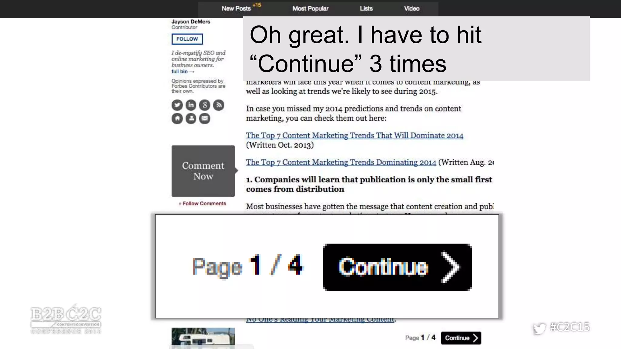 #C2C15
Oh great. I have to hit
“Continue” 3 times
 