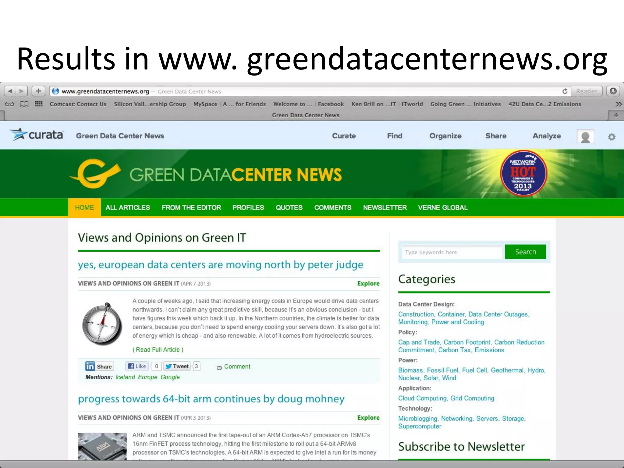 Results in www. greendatacenternews.org
 