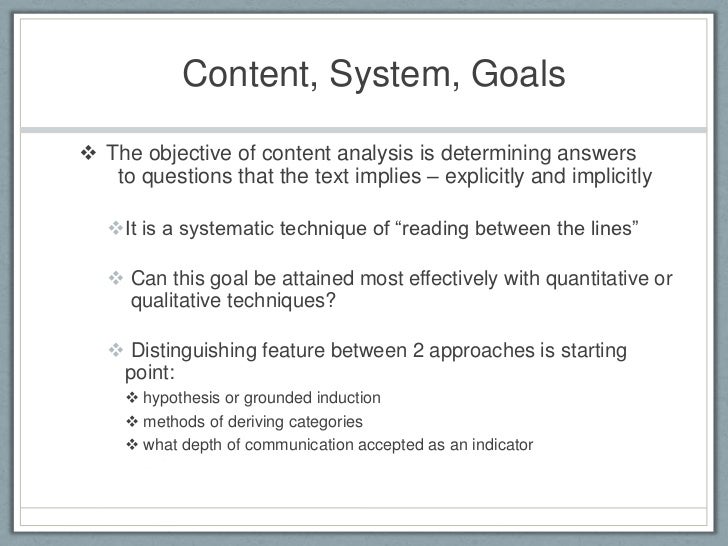 Methodology & Content analysis
