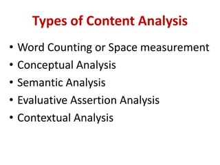 Content Analysis Sample Topic Content analysis | PPTX