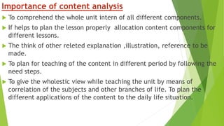 Learning Content Analysis Content analysis | PPTX