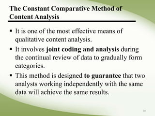 CONTENT ANALYSIS (Quantitative Research Methods) | PPSX