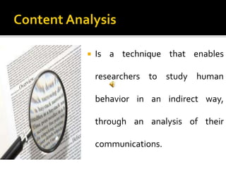 Learning Content Analysis Content Analysis 1 | PPTX