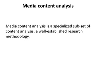 Content analysis media