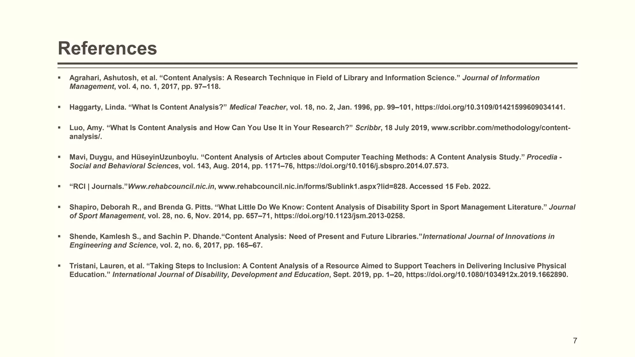 Content Analysis of JRCI PPTX Special Education Education