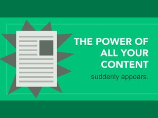 THE POWER OF
ALL YOUR
CONTENT
suddenly appears.
 