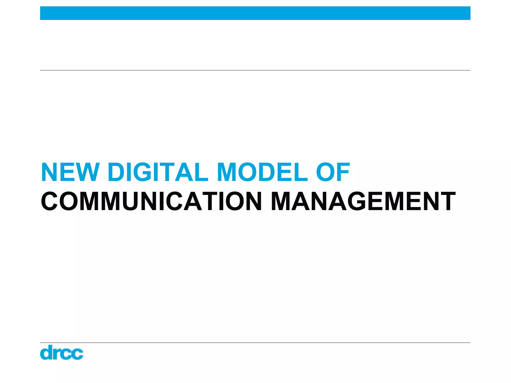 NEW DIGITAL MODEL OF
COMMUNICATION MANAGEMENT
 