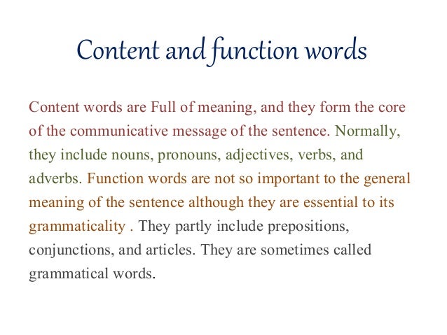 content and function words
