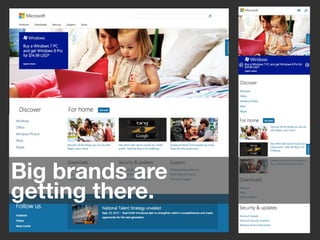 Big brands are
getting there.
 