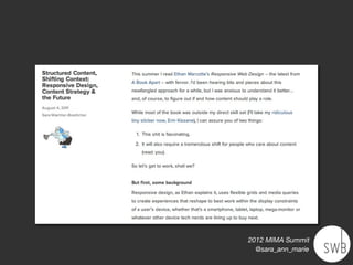 2012 MIMA Summit
  @sara_ann_marie
 