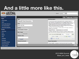 And a little more like this.




                        2012 MIMA Summit
                          @sara_ann_marie
 