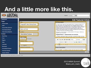 And a little more like this.




                        2012 MIMA Summit
                          @sara_ann_marie
 