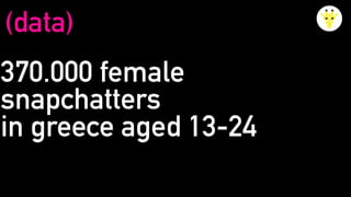 370.000 female
snapchatters  
in greece aged 13-24
(data)
 