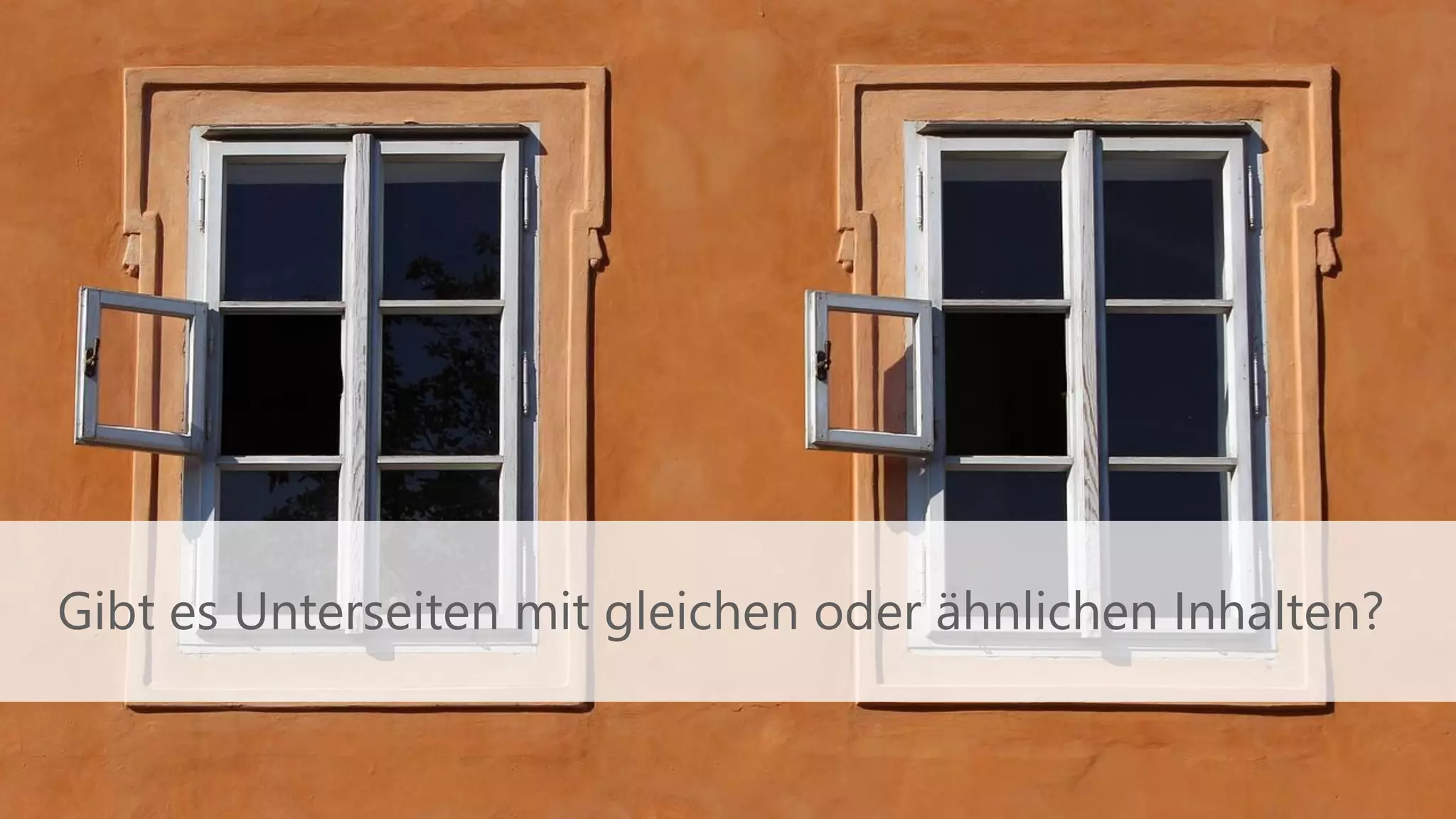 Quelle
Gibt es Unterseiten mit gleichen oder ähnlichen Inhalten?
 