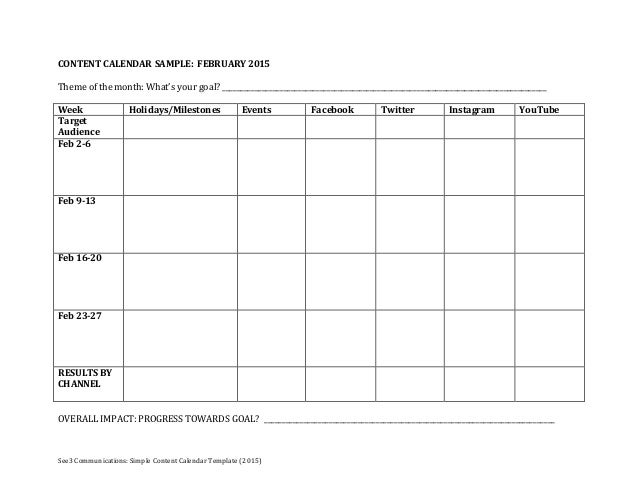 simple content calendar sample sample calendar