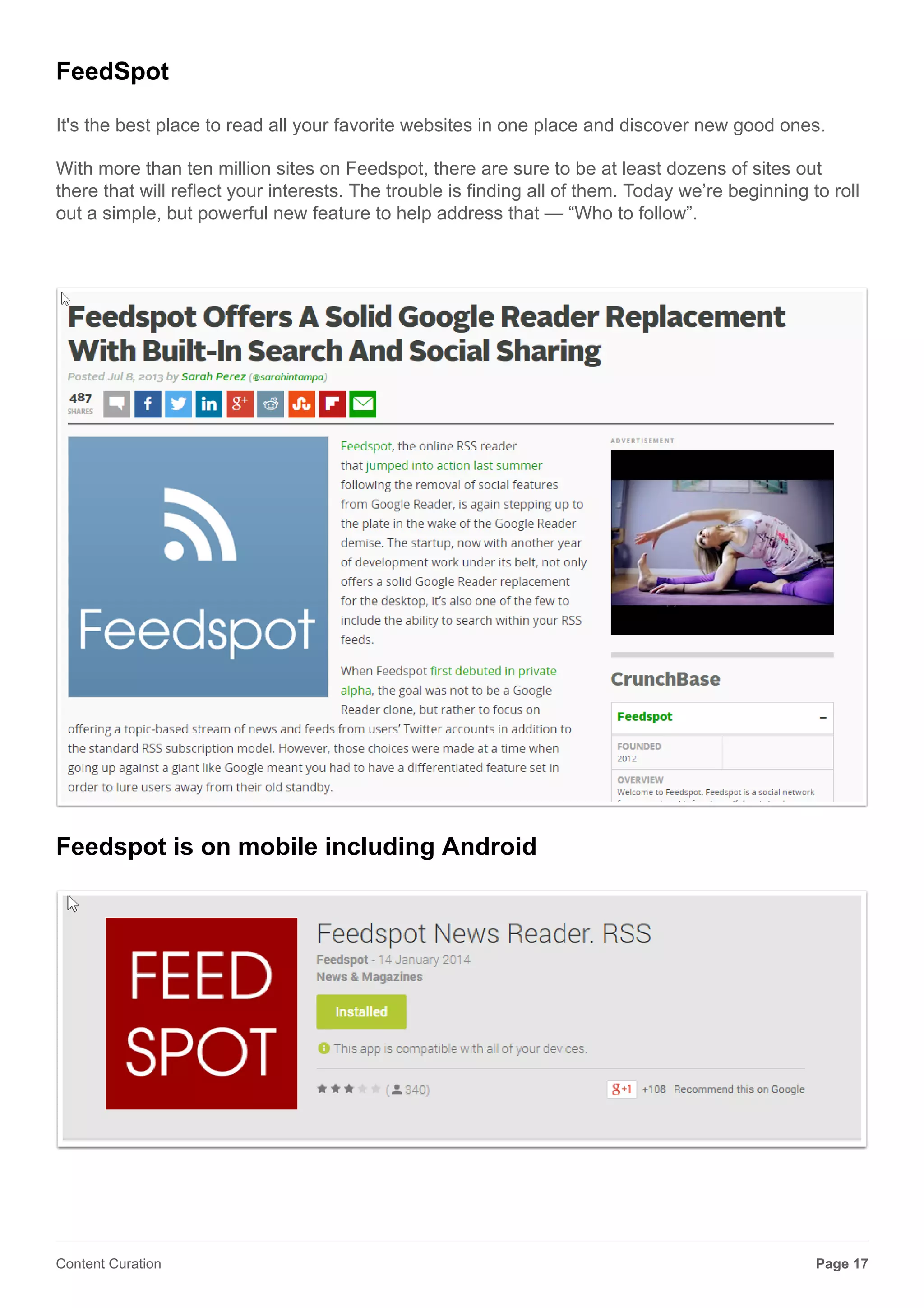 Scredible Twitter Monitoring
Page 17Content Curation
 