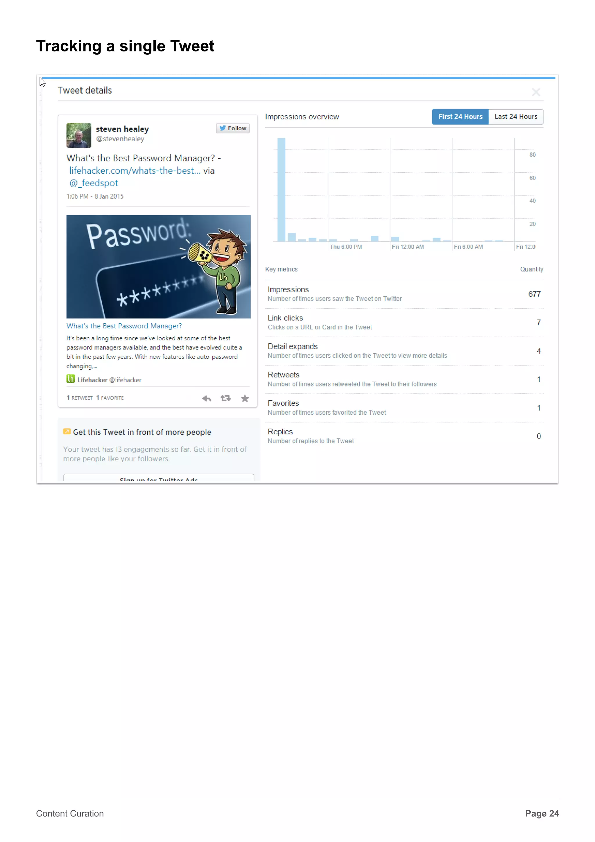 Twitter .. tracking follower growth
Page 24Content Curation
 