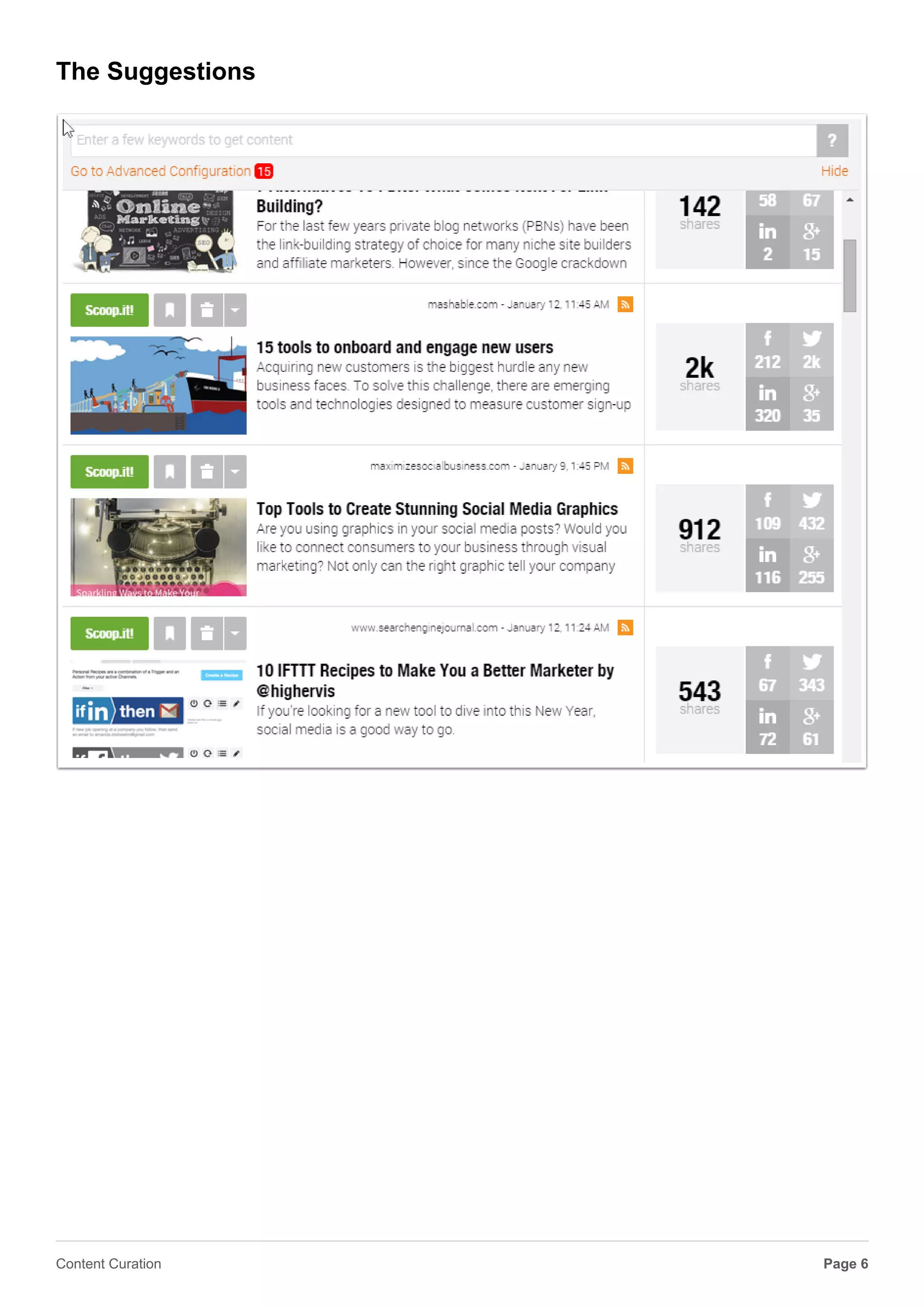 My Topic - Blogging Effectively
Page 6Content Curation
 