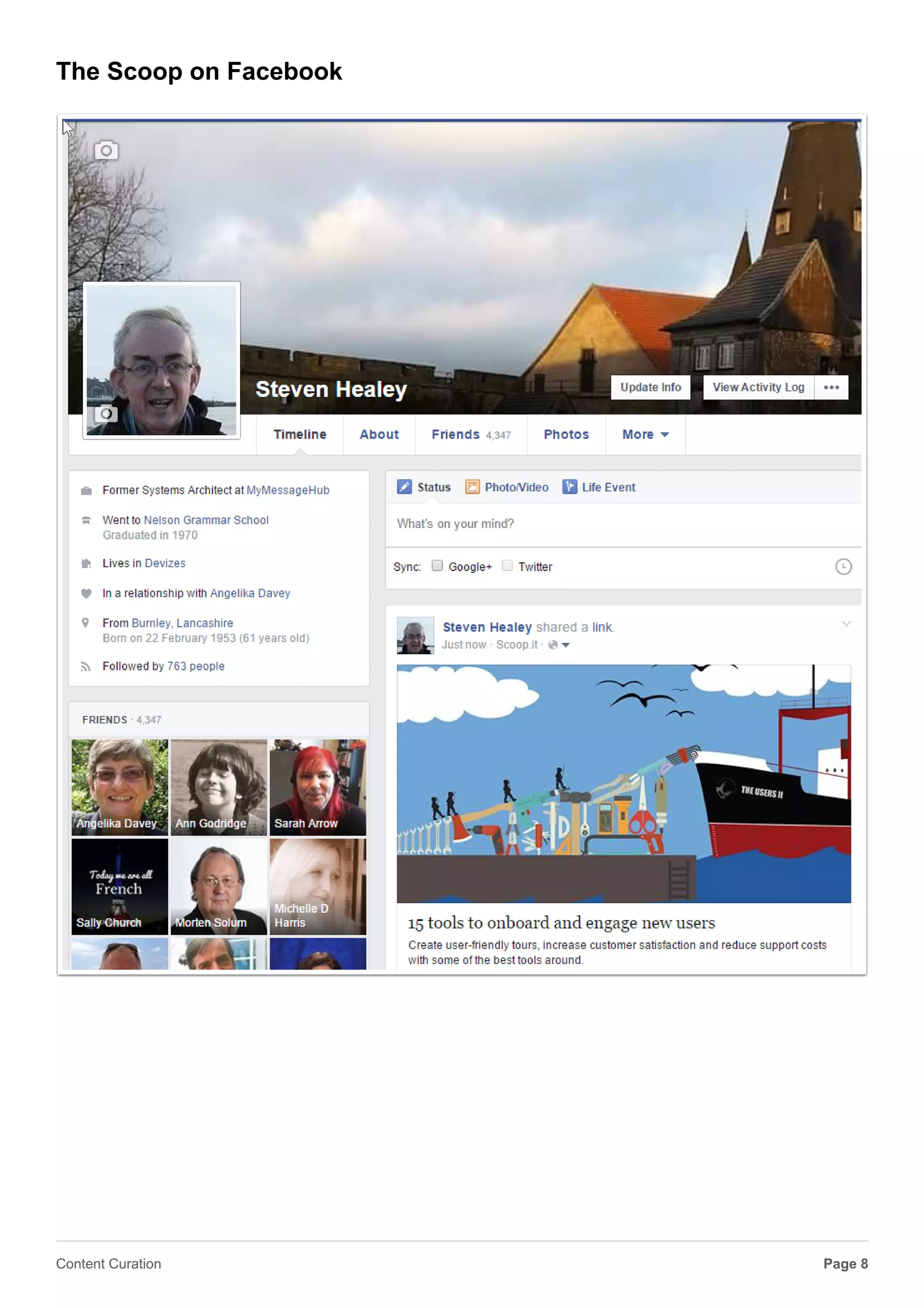 Scooping a suggestion
Page 8Content Curation
 