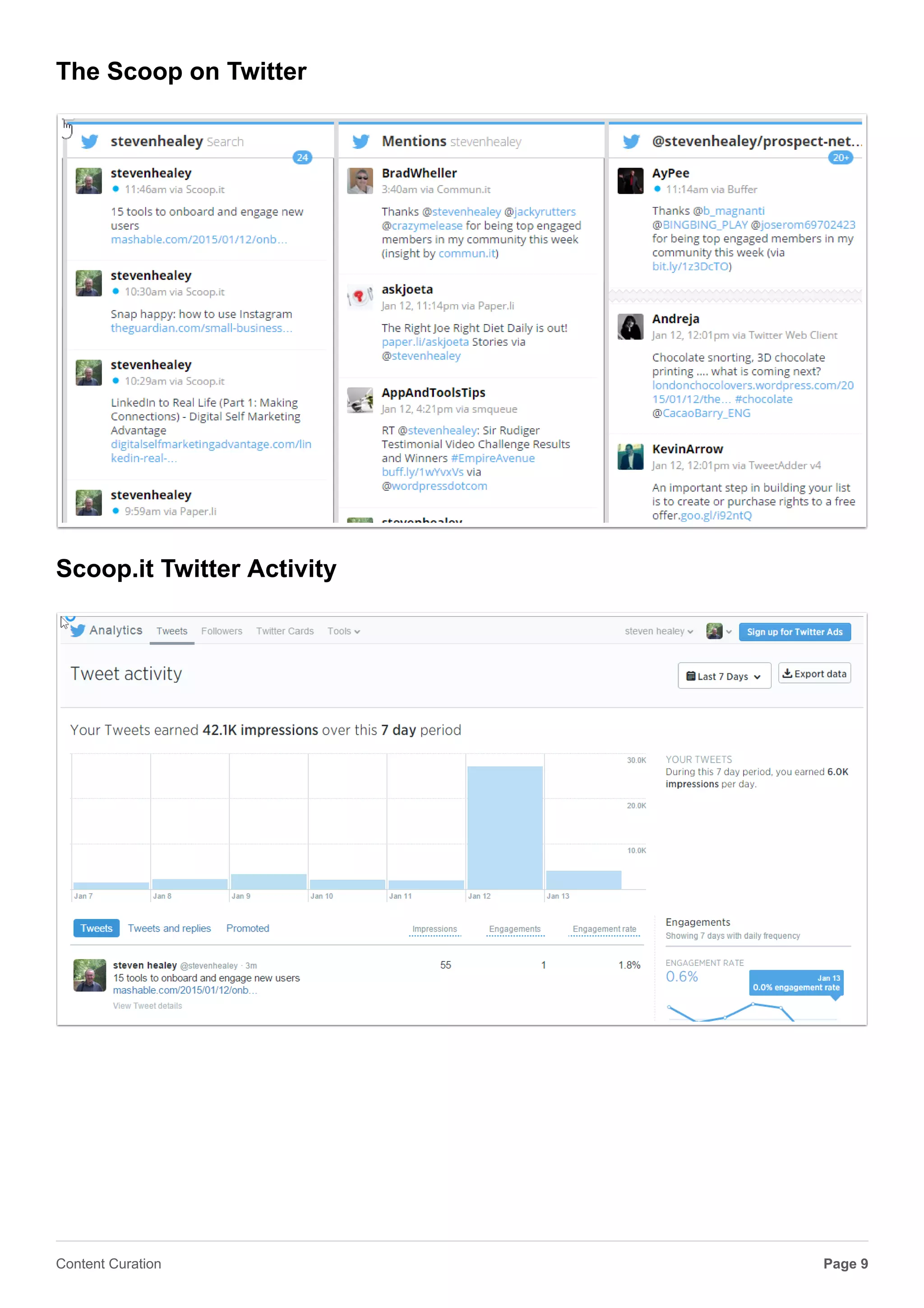 The Scoop on Facebook
Page 9Content Curation
 