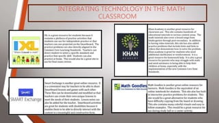 INTEGRATING TECHNOLOGY IN THE MATH
CLASSROOM
 