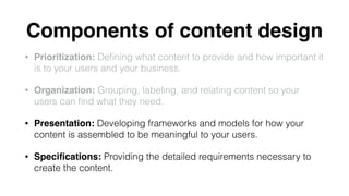 Content Design: Where IA and content strategy converge Slide 68