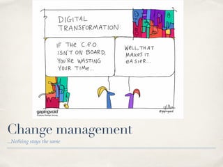Change management
...Nothing stays the same
 