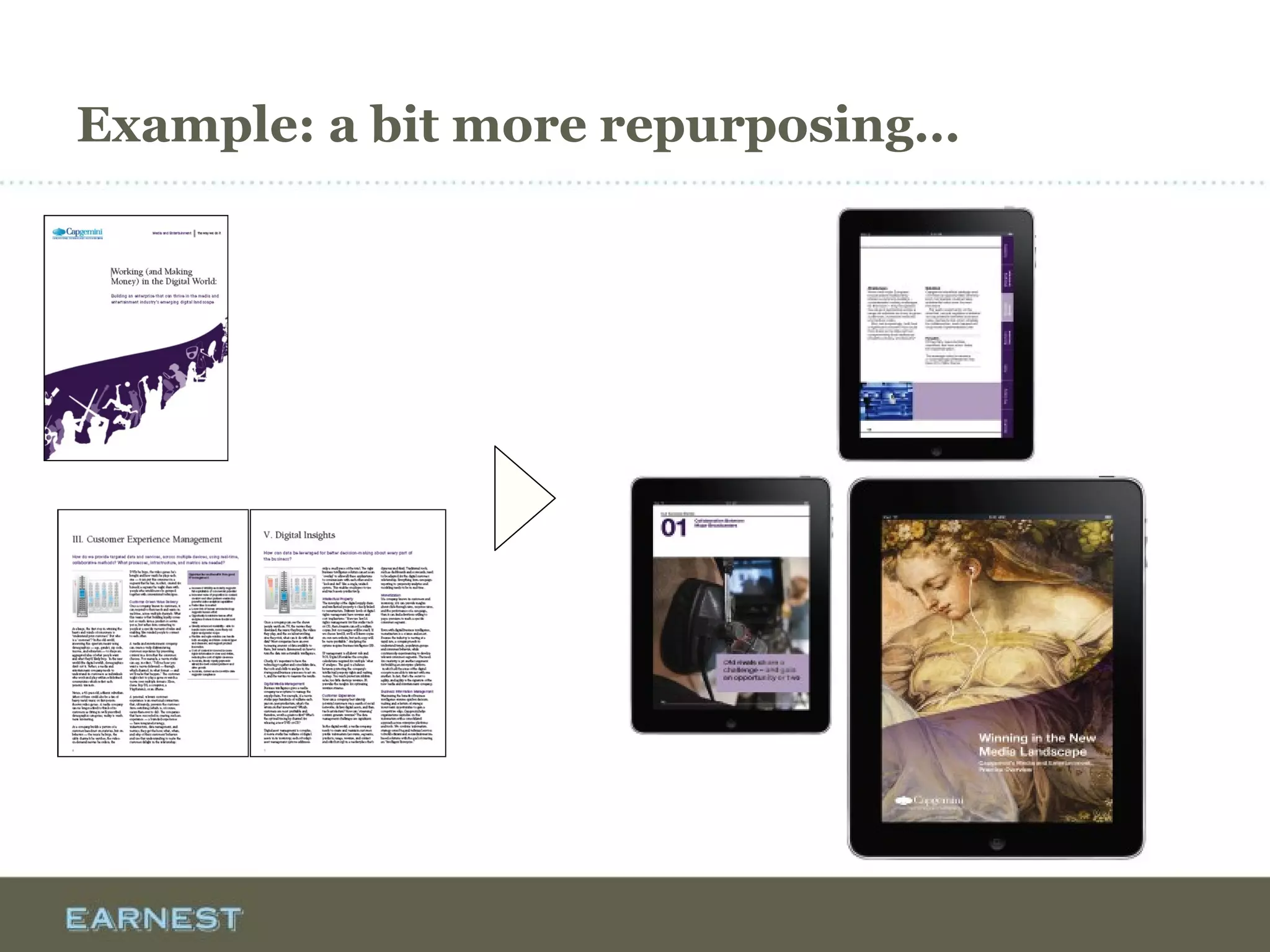 Example: a bit more repurposing…
 
